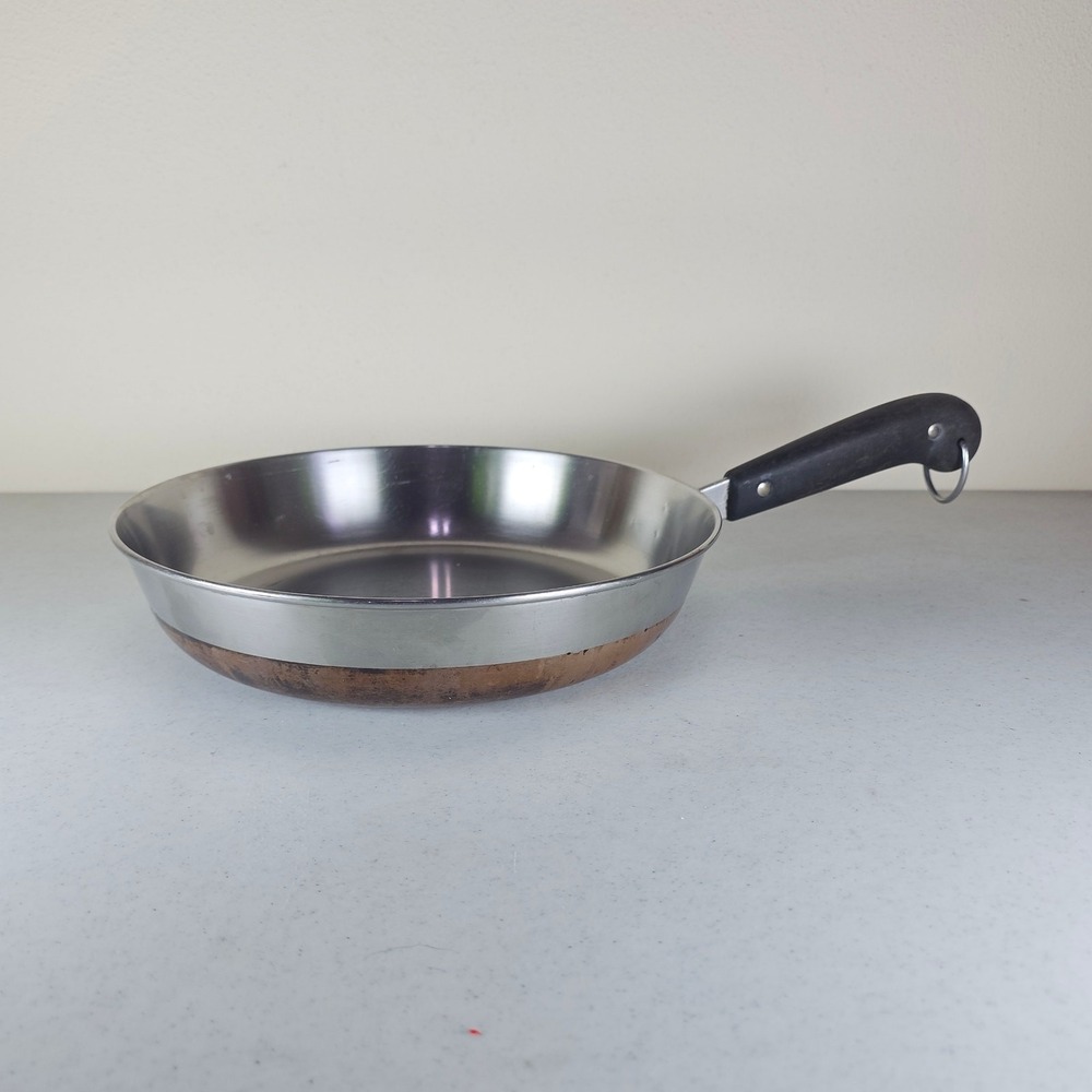 Vintage Revere Ware Copper‎ Bottom 10" Frying Pan Pre-1968